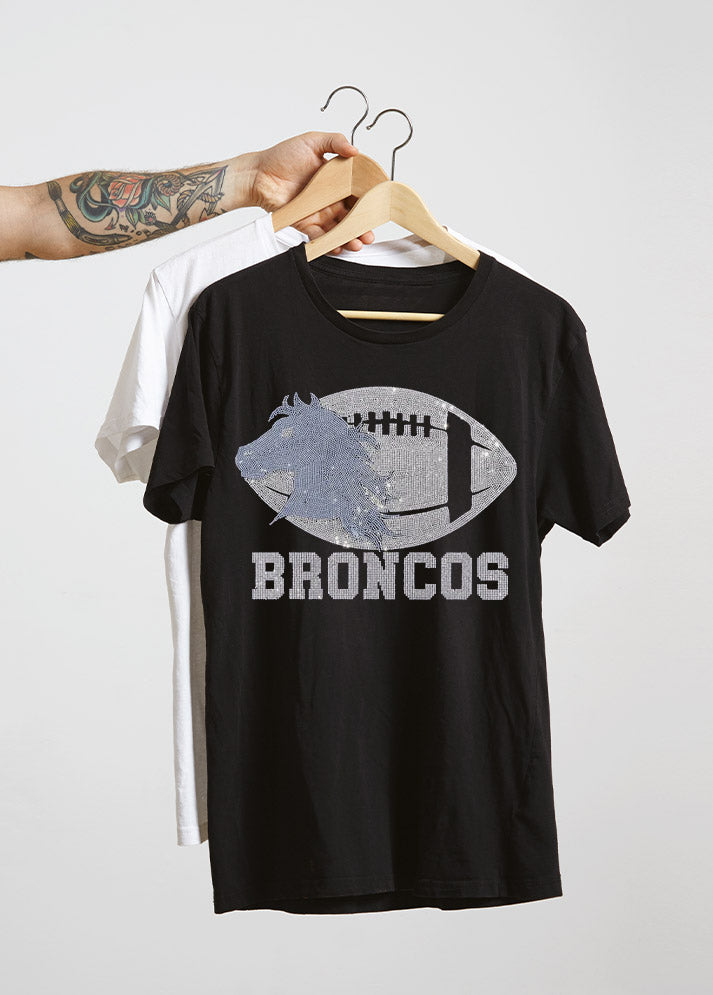 Denver broncos rhinestone shirt best sale