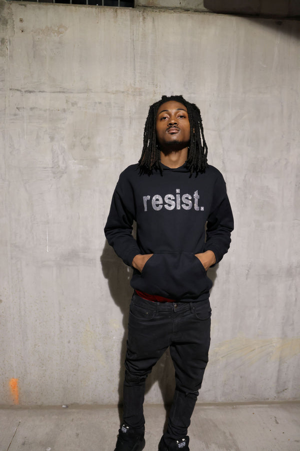 Resist Rhinestone Sparkle Political Protest Hoodie