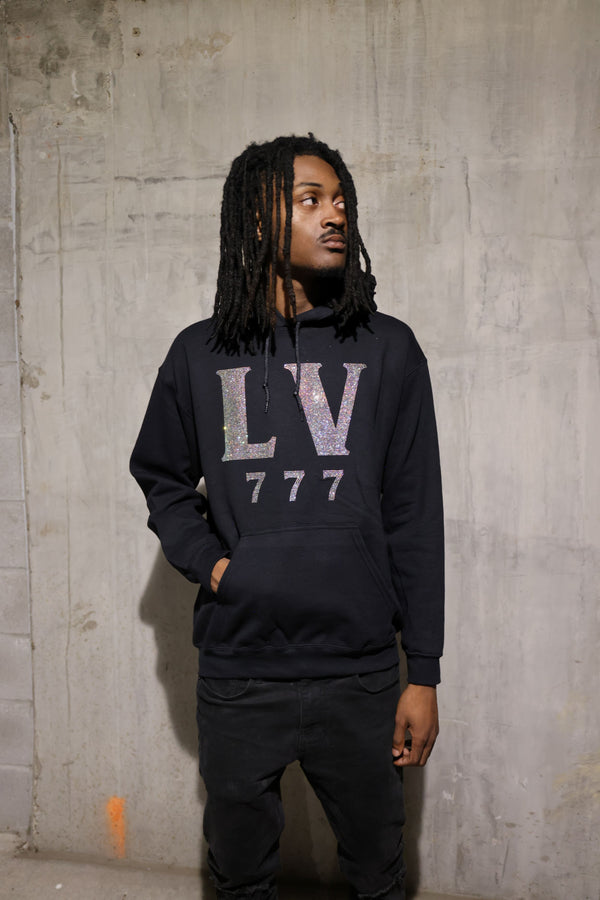 LV 777 Rhinestone Hoodie – Sparkle Bling Lucky Hoodie