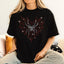 Rhinestone Spider Cobweb T-Shirt: Gothic Heart Spiderweb Tee