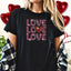 Love with Heart Rhinestone Shirt: Valentine's Day Sweatshirt for Women