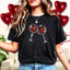 Two Heart in Two Wine Glass Rhinestone Shirt: Special Wine Gift for Valentine's Day