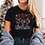 Christmas Wine Glass Rhinestone Shirt: Merry Christmas Santa Hat Tee