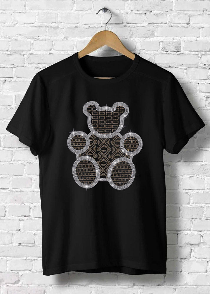 Luxury Looking Teddy Bear Rhinestone T-Shirt