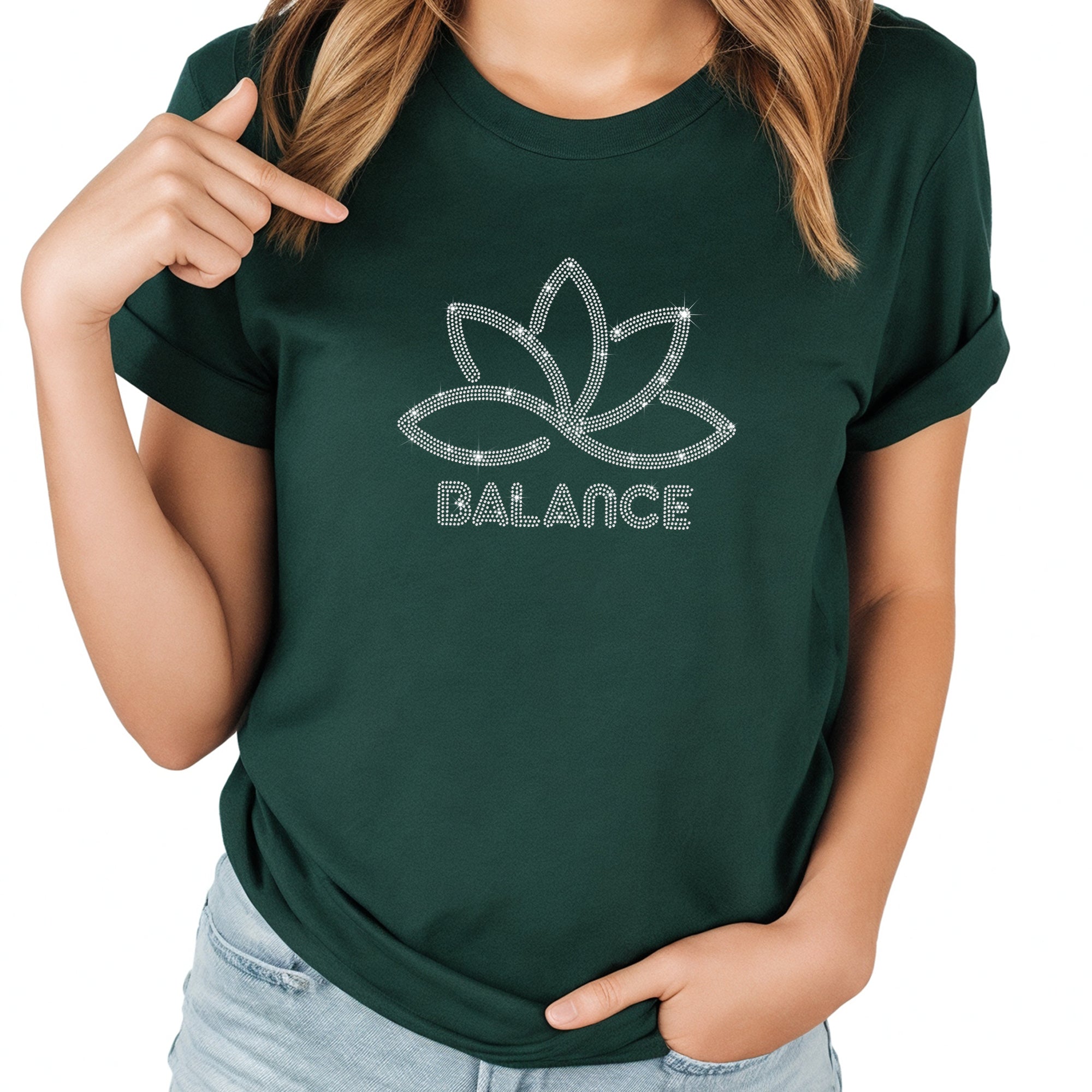 Balance Symbol Rhinestone T-Shirt