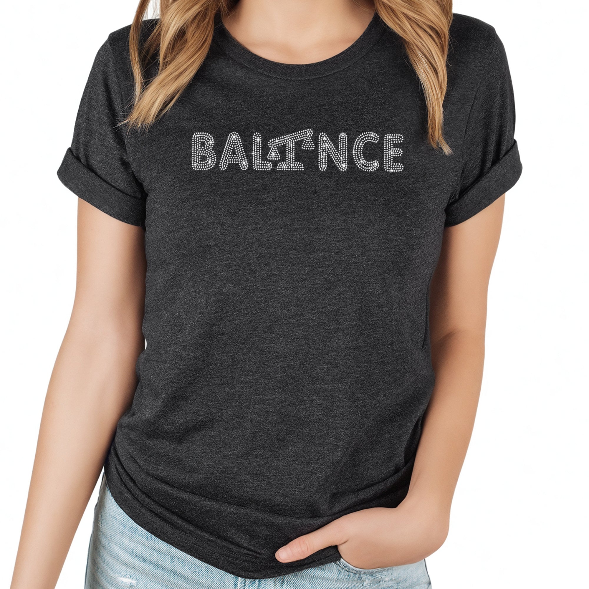 Balance with measurement Rhinestone T-Shirt