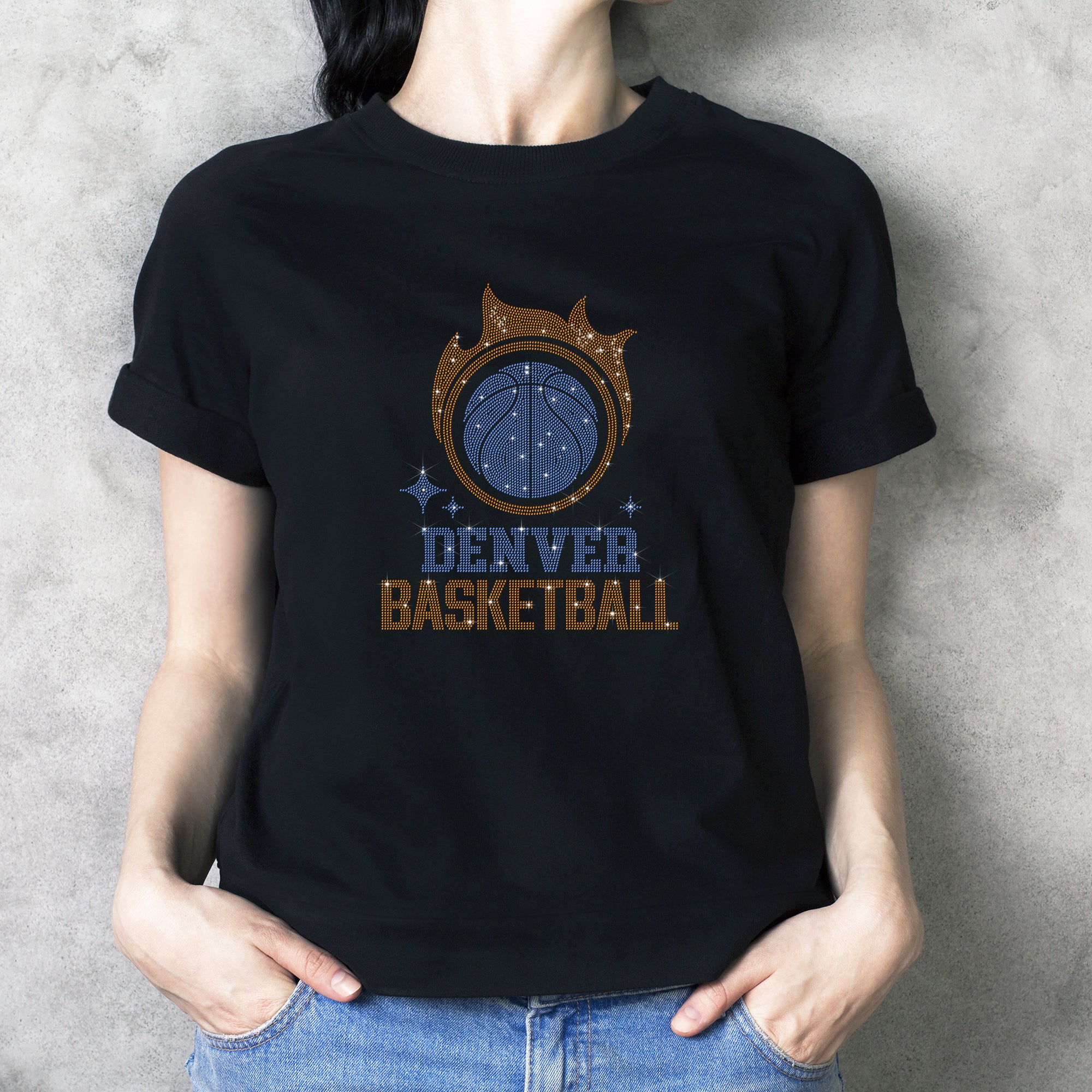 Denver Basketball Team Rhinestone T-Shirt