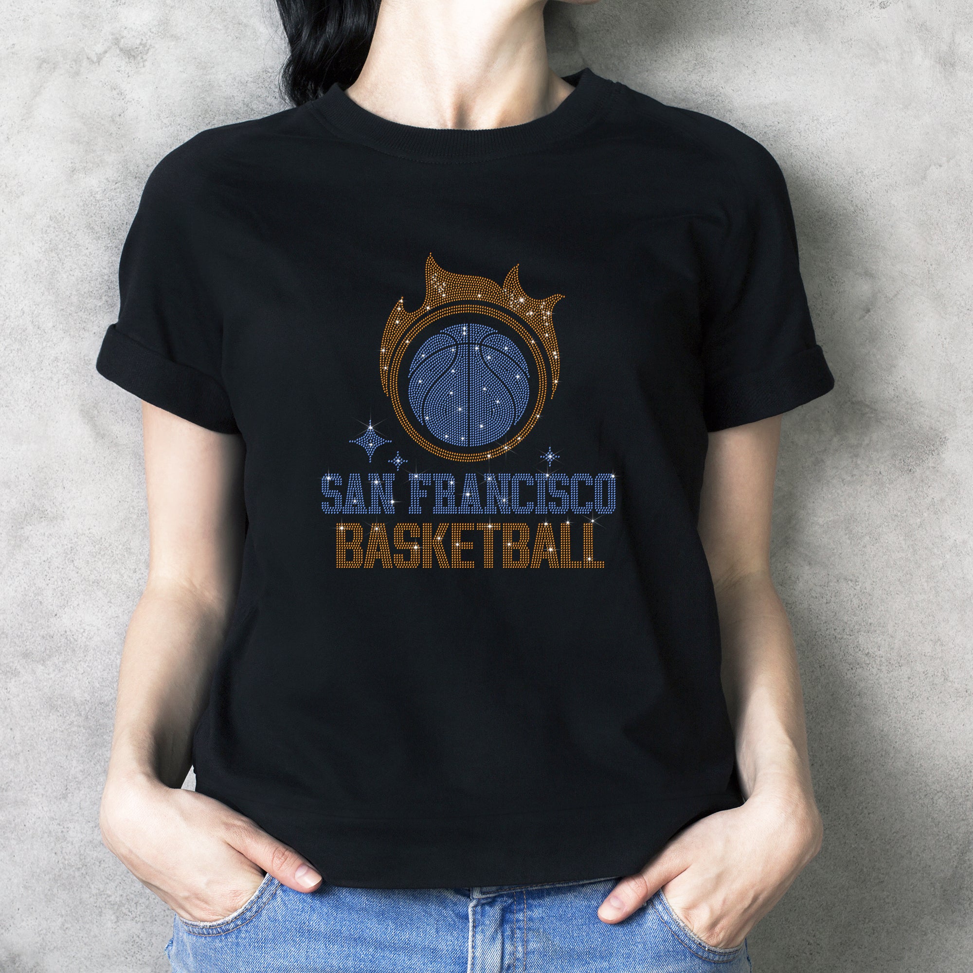 San Francisco Basketball Team Rhinestone T-Shirt