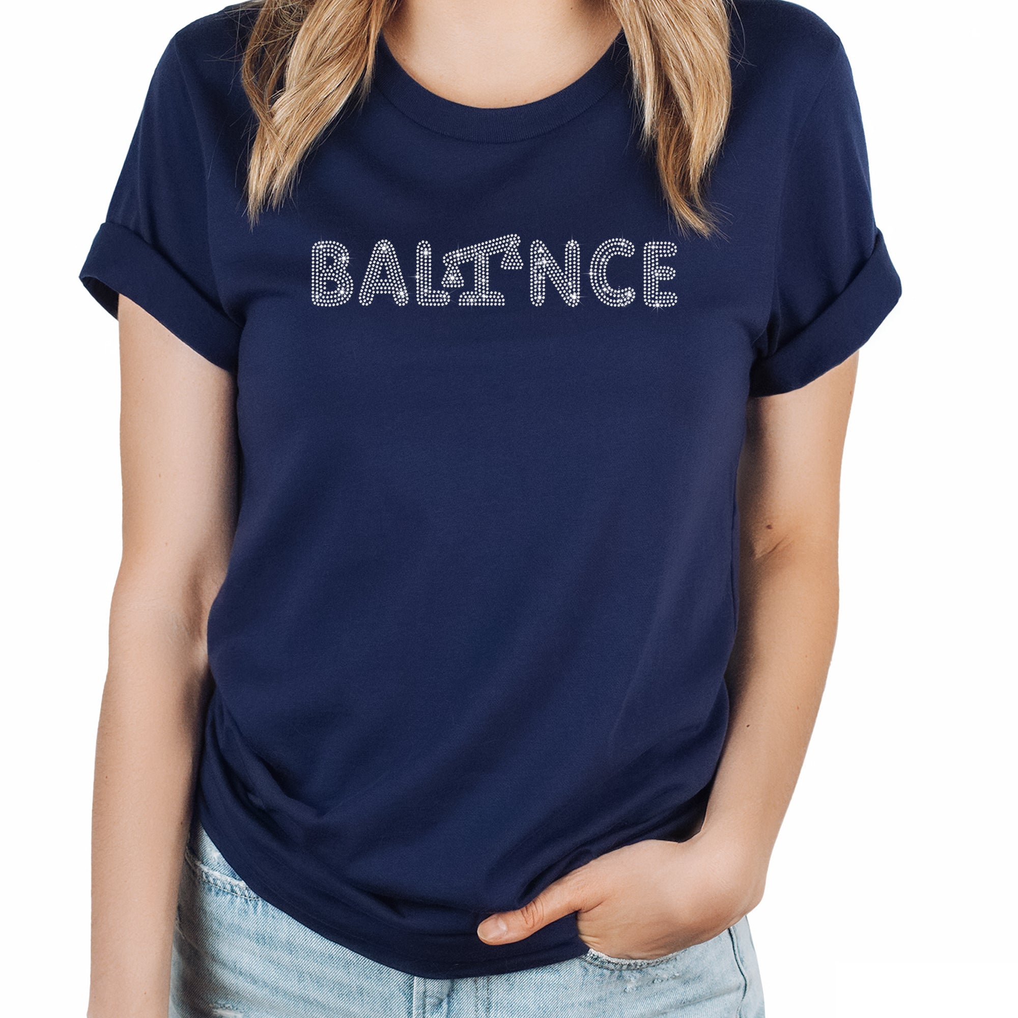 Balance with measurement Rhinestone T-Shirt