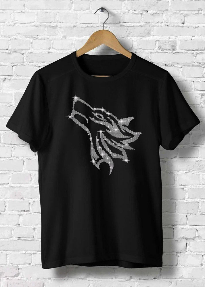 Lone Wolf Head Rhinestone T-Shirt