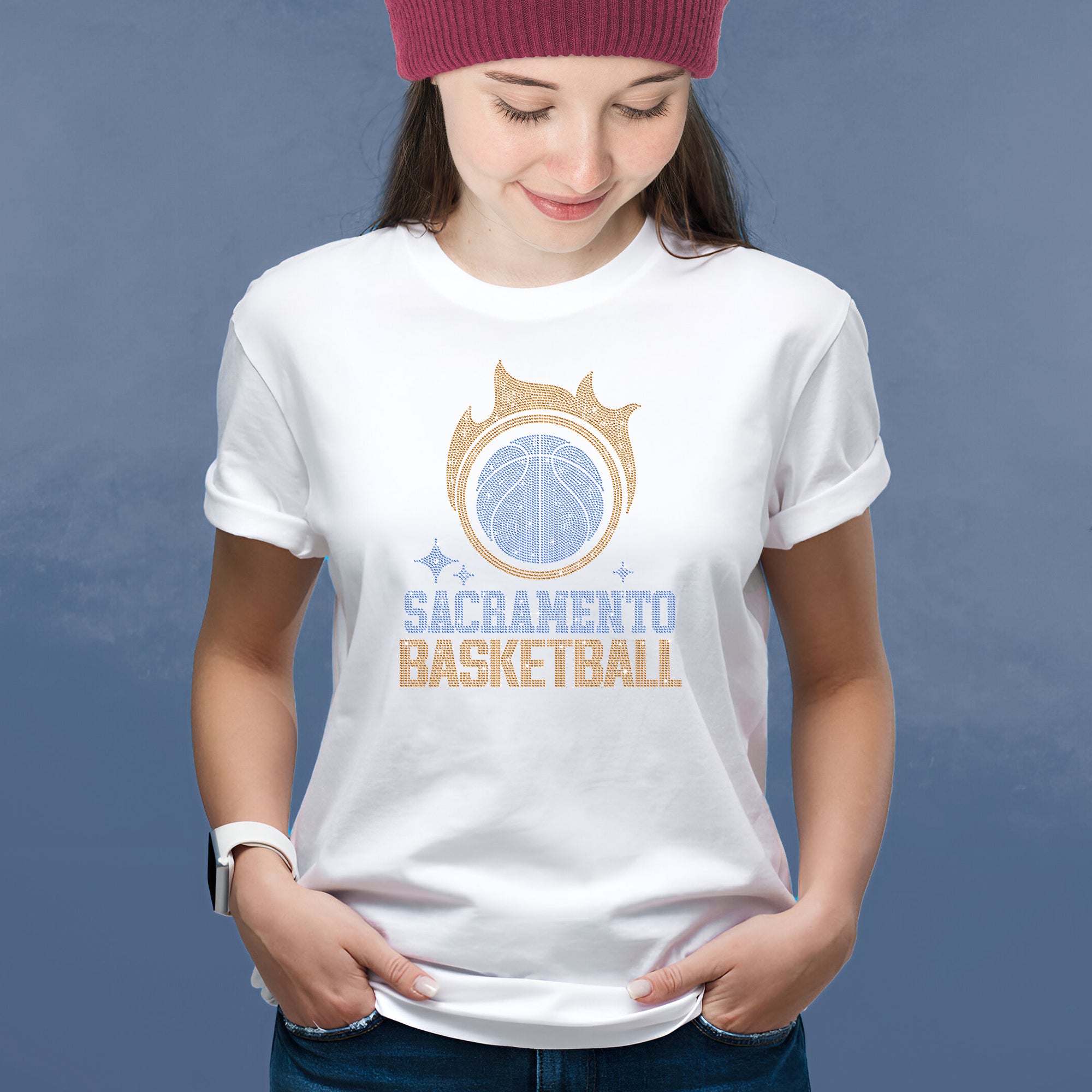 Sacramento Basketball Team Rhinestone T-Shirt