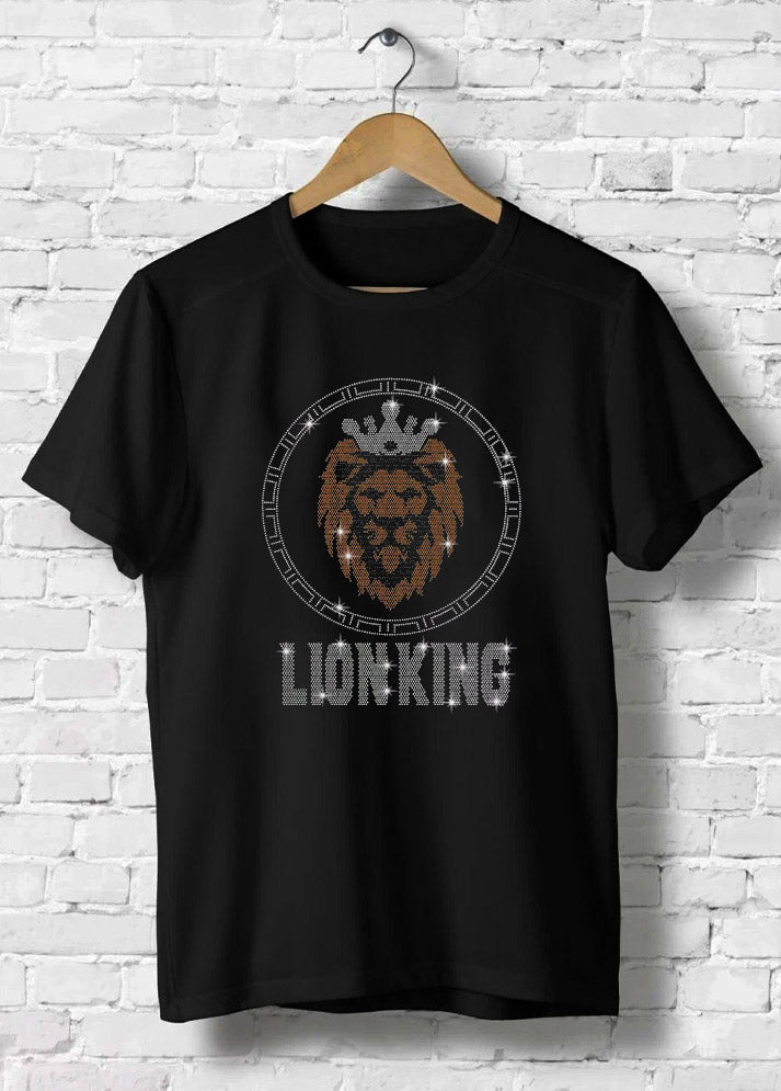 Majestic Lion King Rhinestone T-Shirt