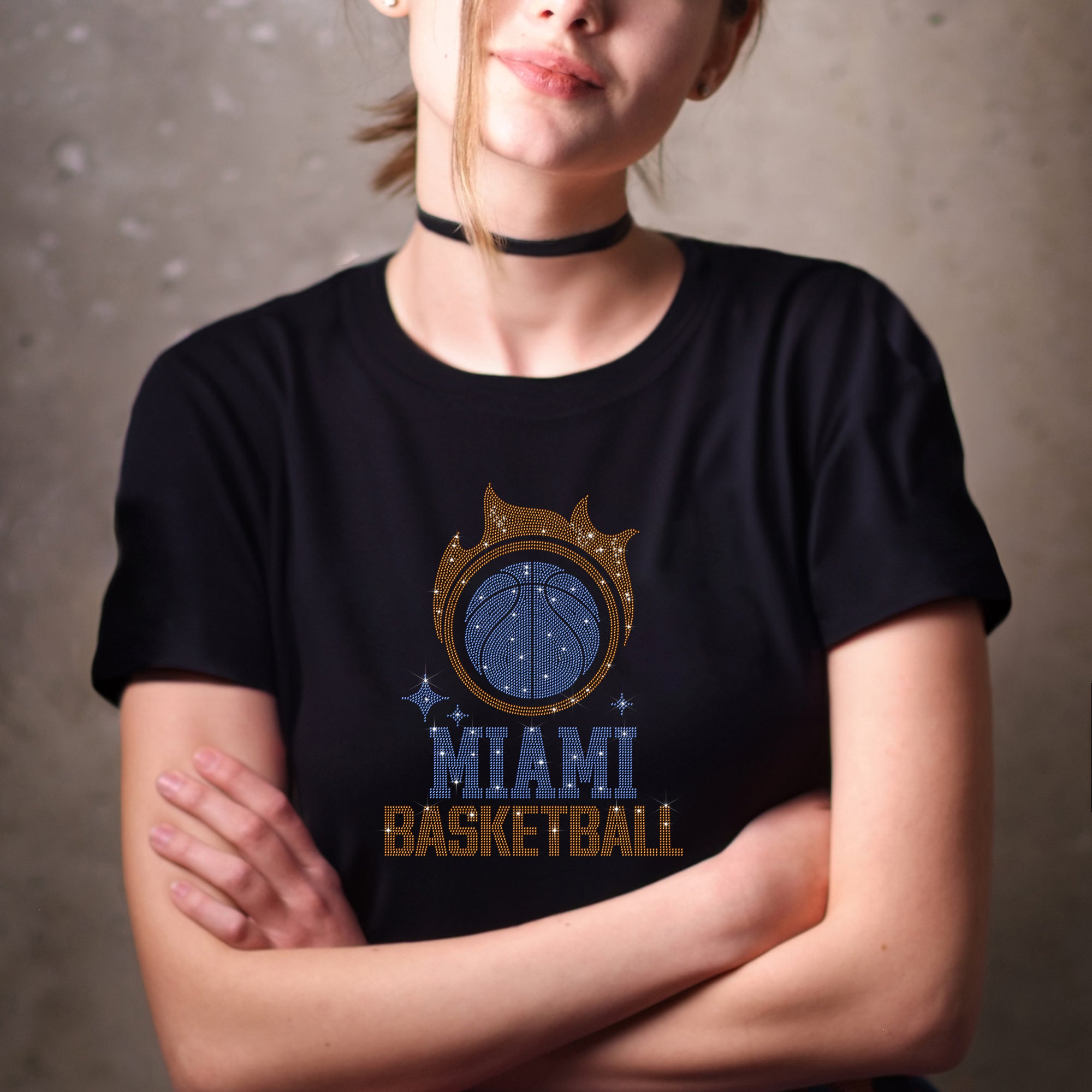 Miami Basketball Team Rhinestone T-Shirt