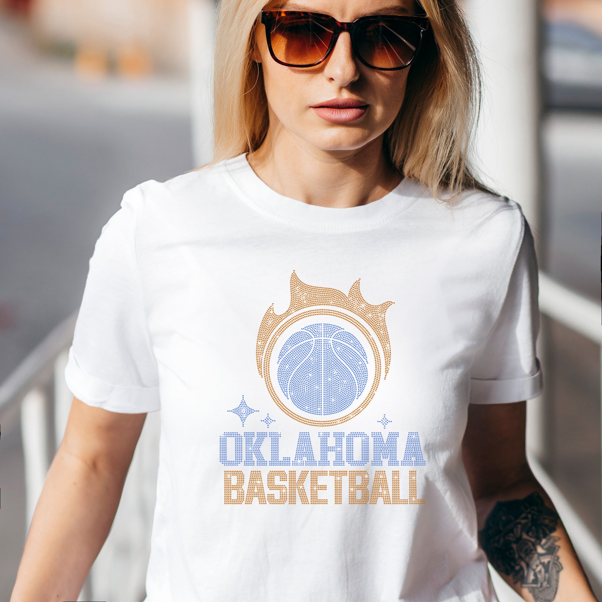 Oklahoma Basketball Team Rhinestone T-Shirt