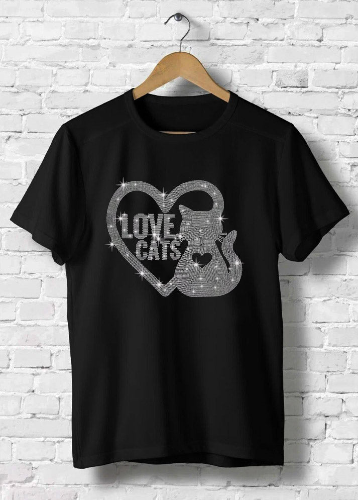 Love Cats Rhinestone T-Shirt