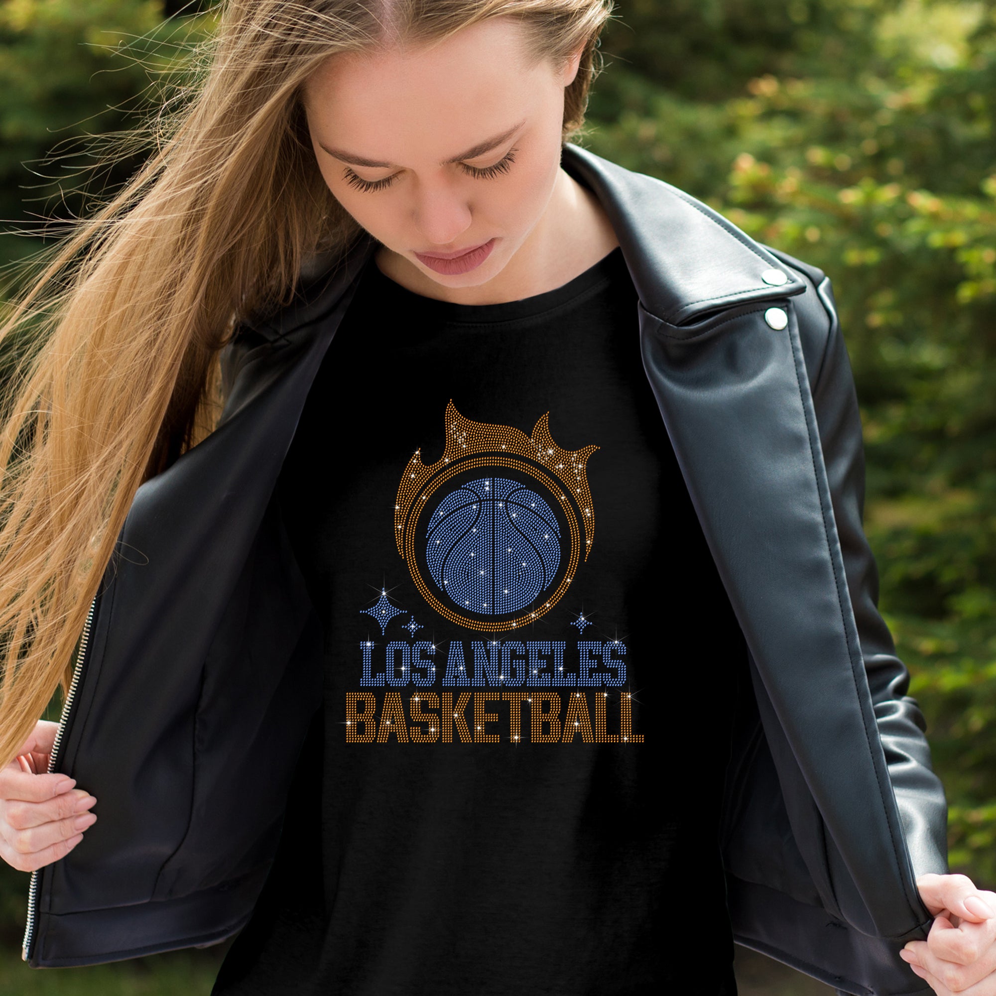 Los Angeles Basketball Team Rhinestone T-Shirt