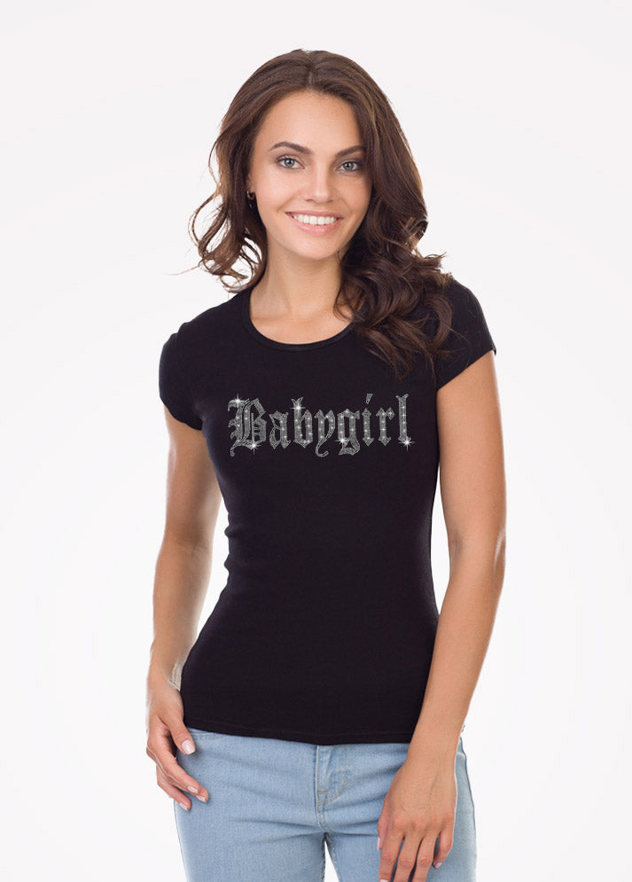 Baby Girl Rhinestone Short Sleeve T-Shirt