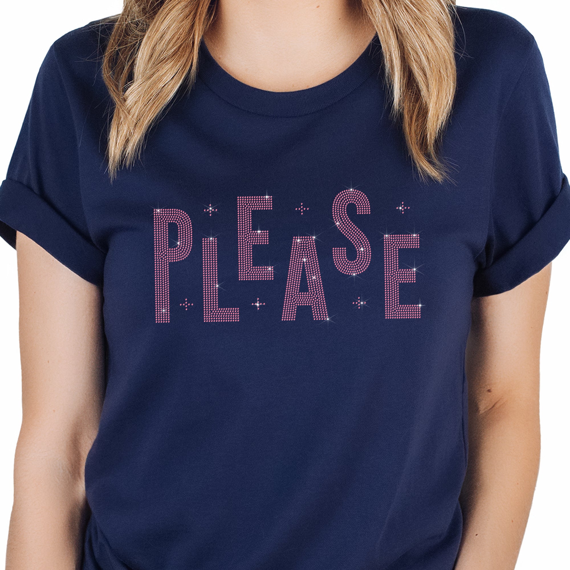 PLEASE Rhinestone T-Shirt