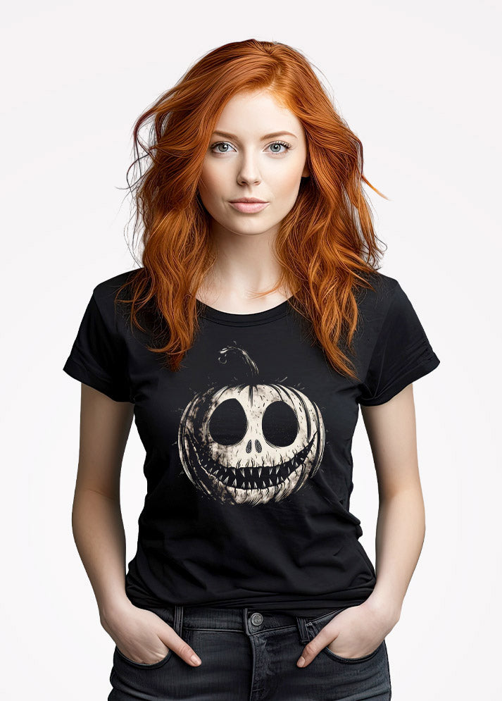 Evil Halloween Pumpkin Rhinestone T-Shirt