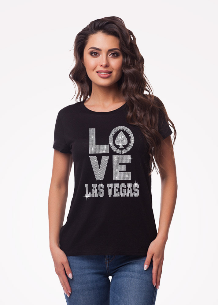 Love Las Vegas Casino Rhinestone T-Shirt