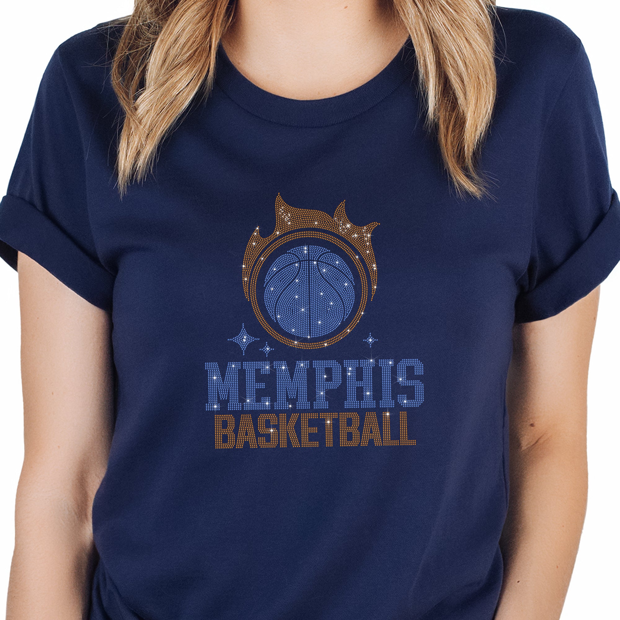 Memphis Basketball Team Rhinestone T-Shirt