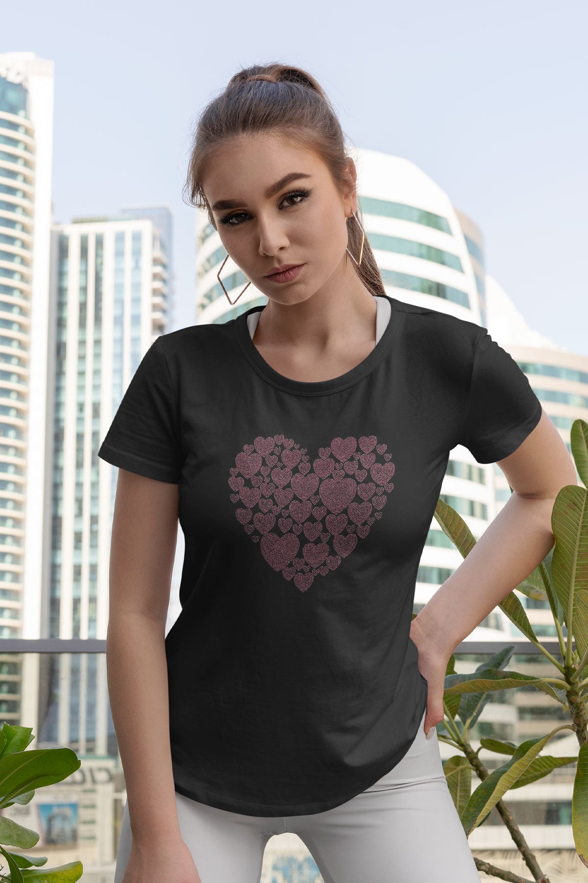 Heart Love Rhinestone T-Shirt