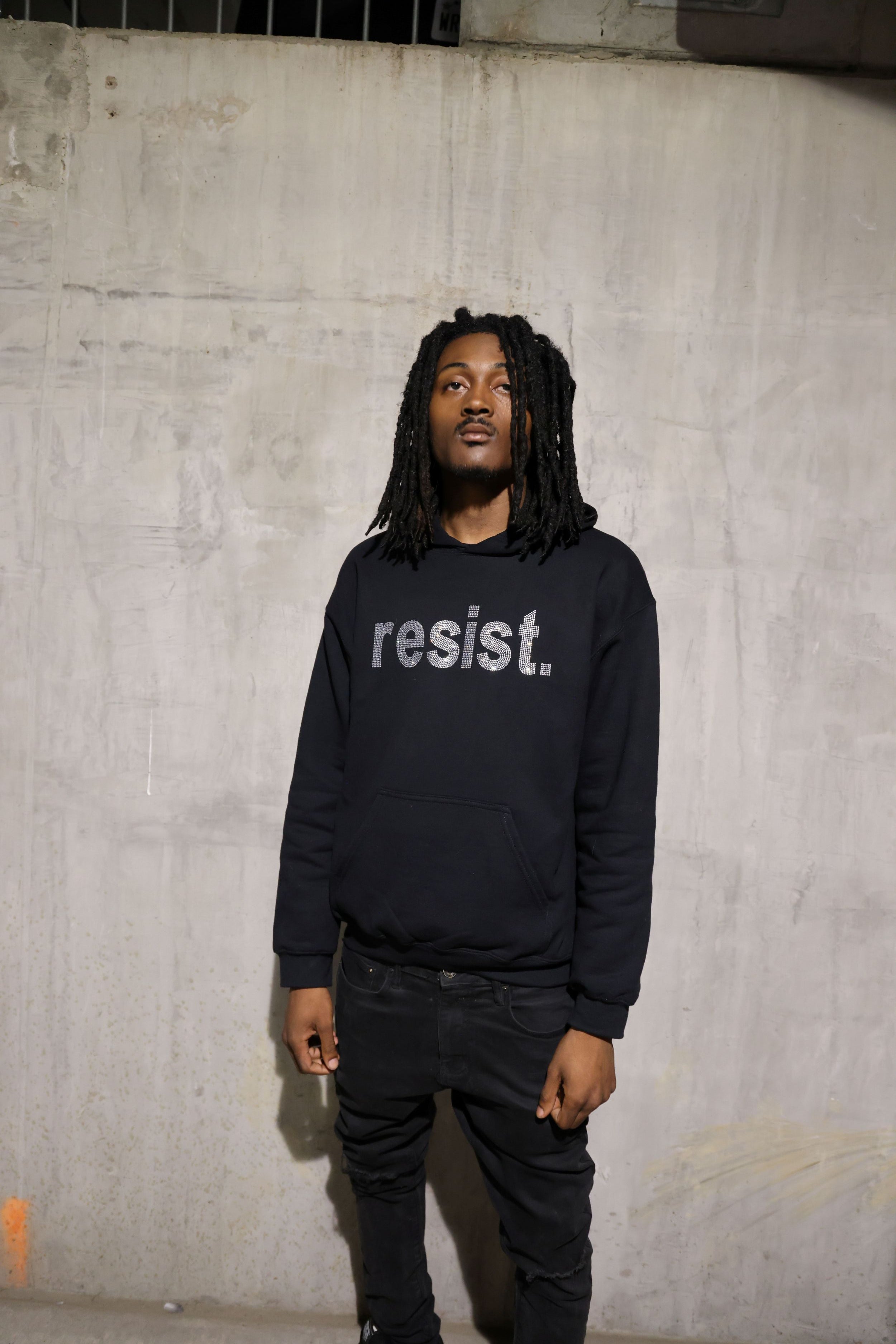 Resist Rhinestone Sparkle Political Protest Hoodie