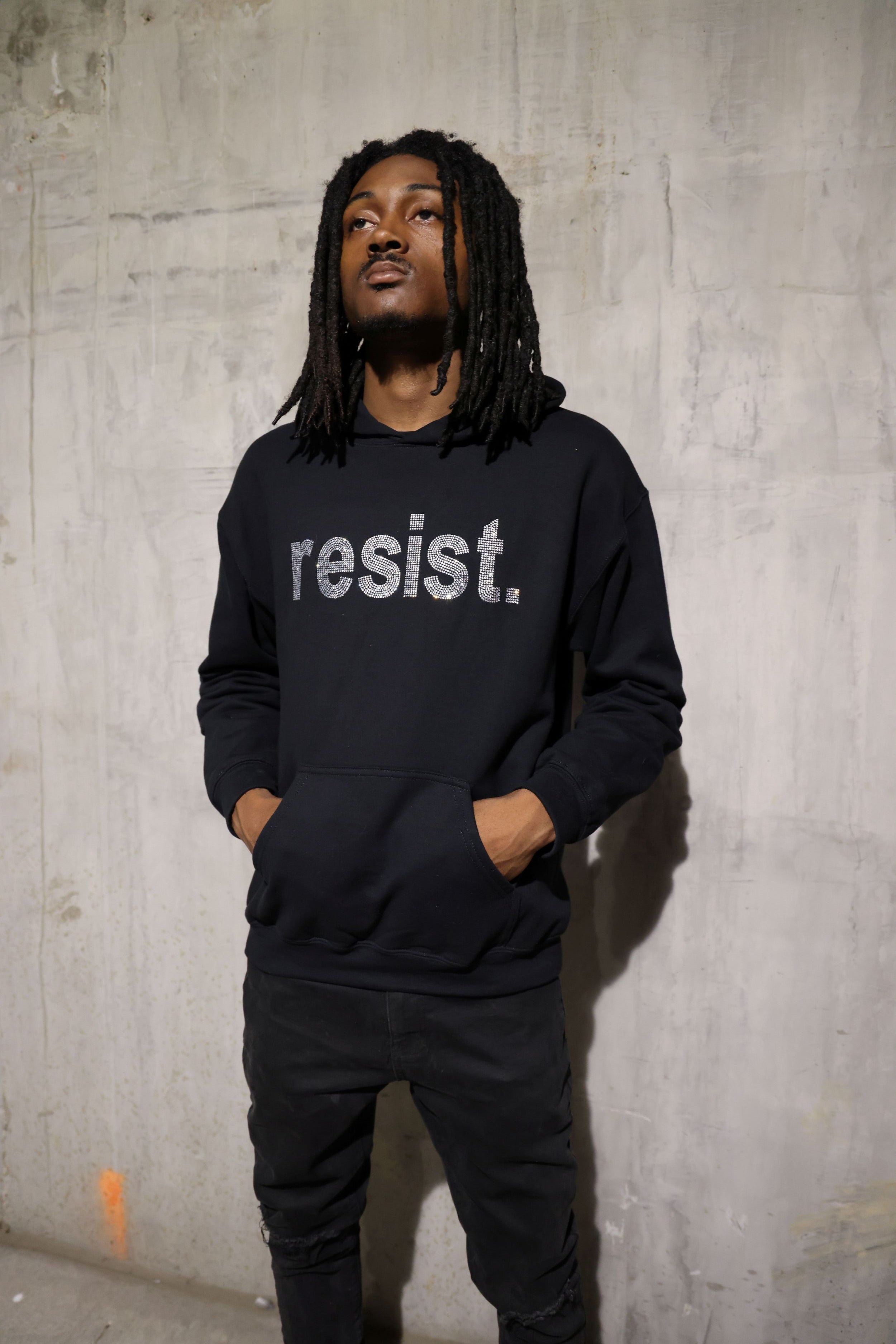 Resist Rhinestone Sparkle Political Protest Hoodie