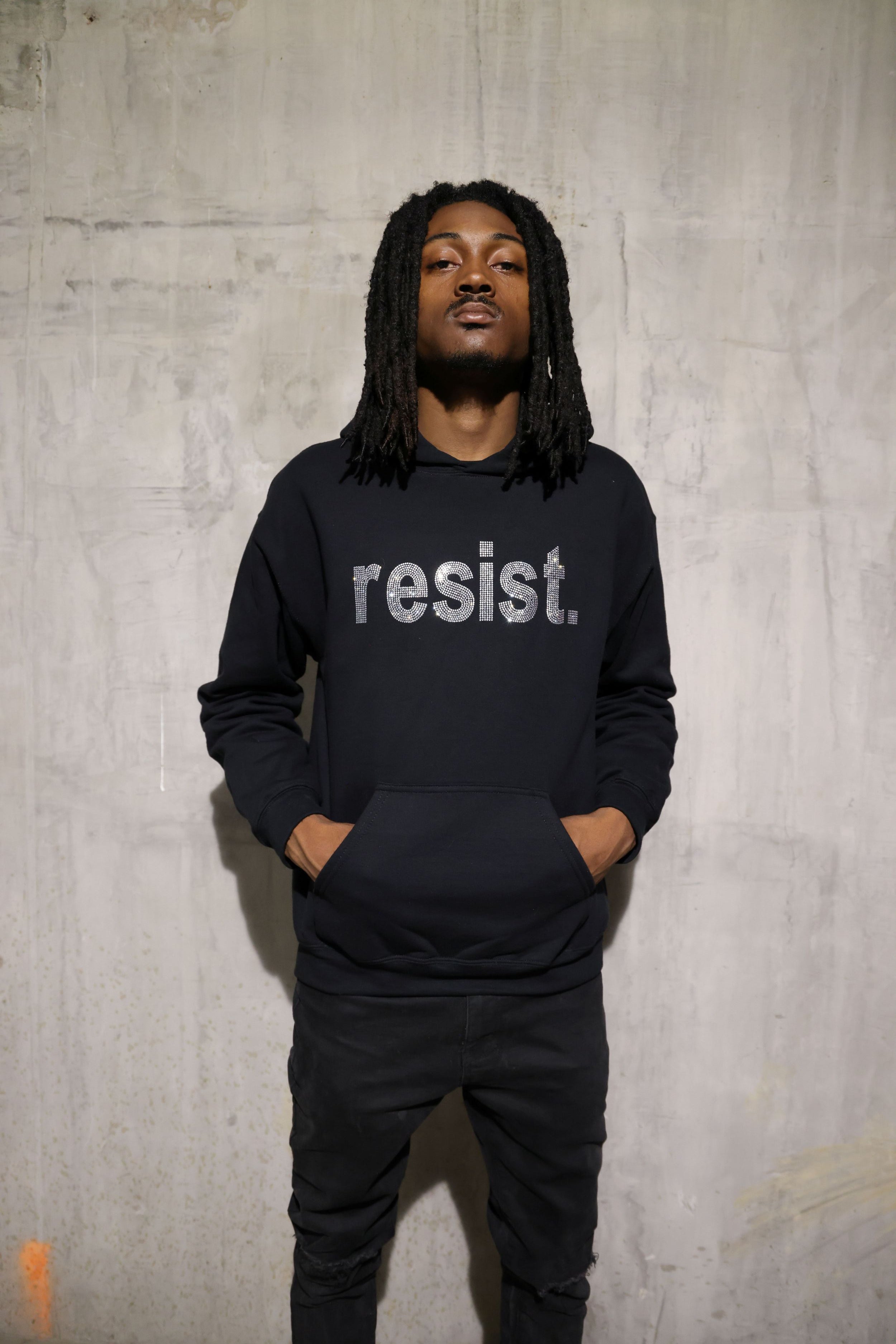 Resist Rhinestone Sparkle Political Protest Hoodie