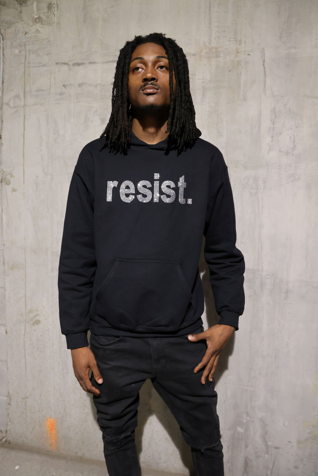 Resist Rhinestone Sparkle Political Protest Hoodie