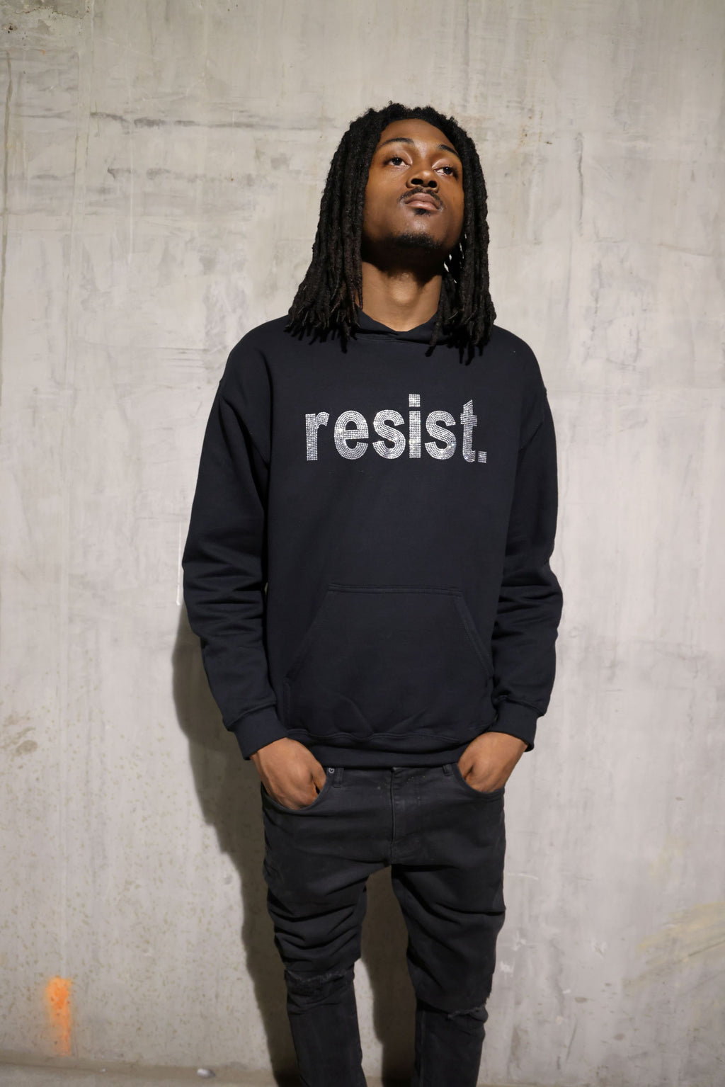 Resist Rhinestone Sparkle Political Protest Hoodie