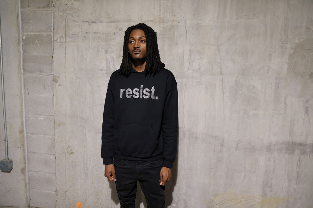 Resist Rhinestone Sparkle Political Protest Hoodie