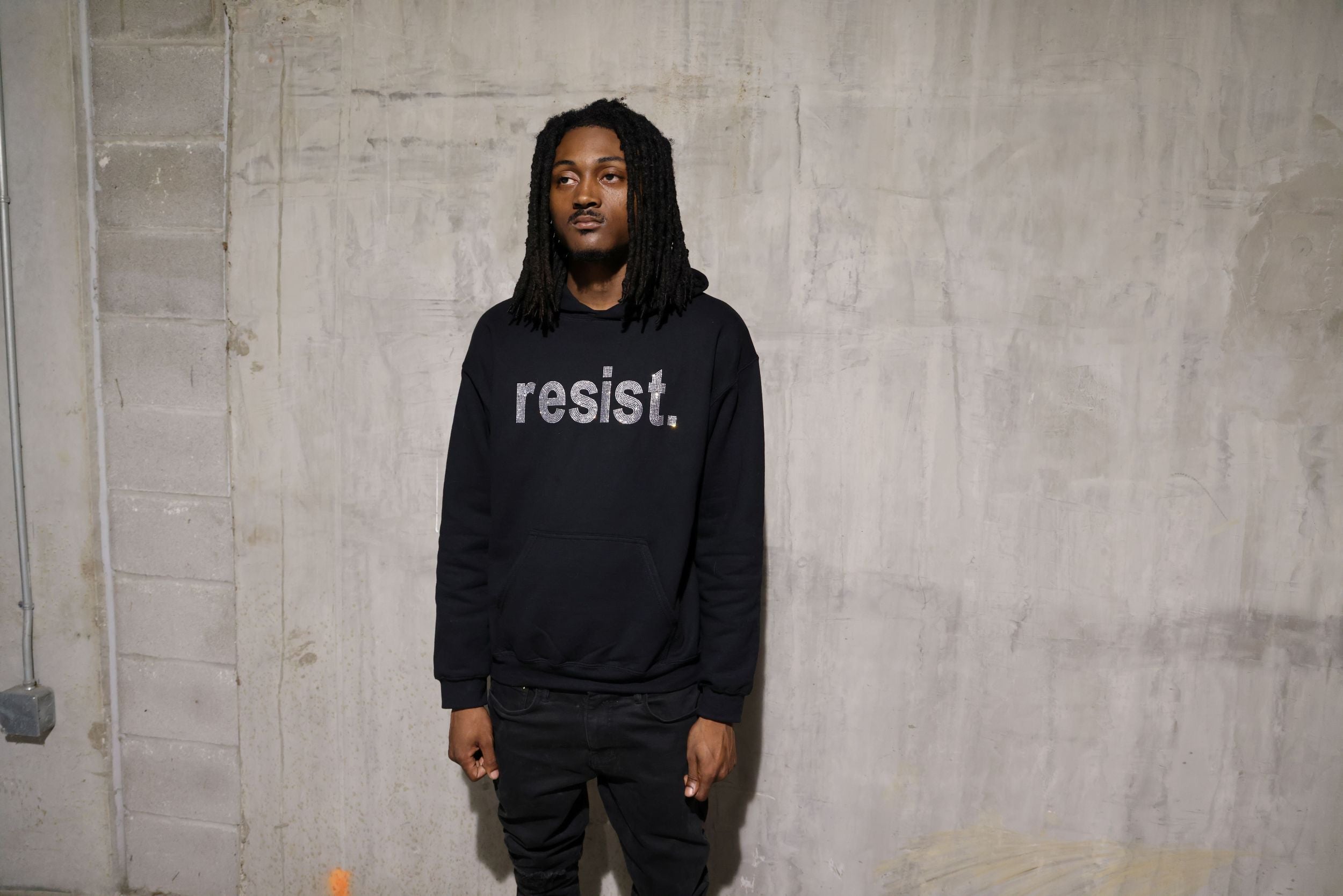 Resist Rhinestone Sparkle Political Protest Hoodie