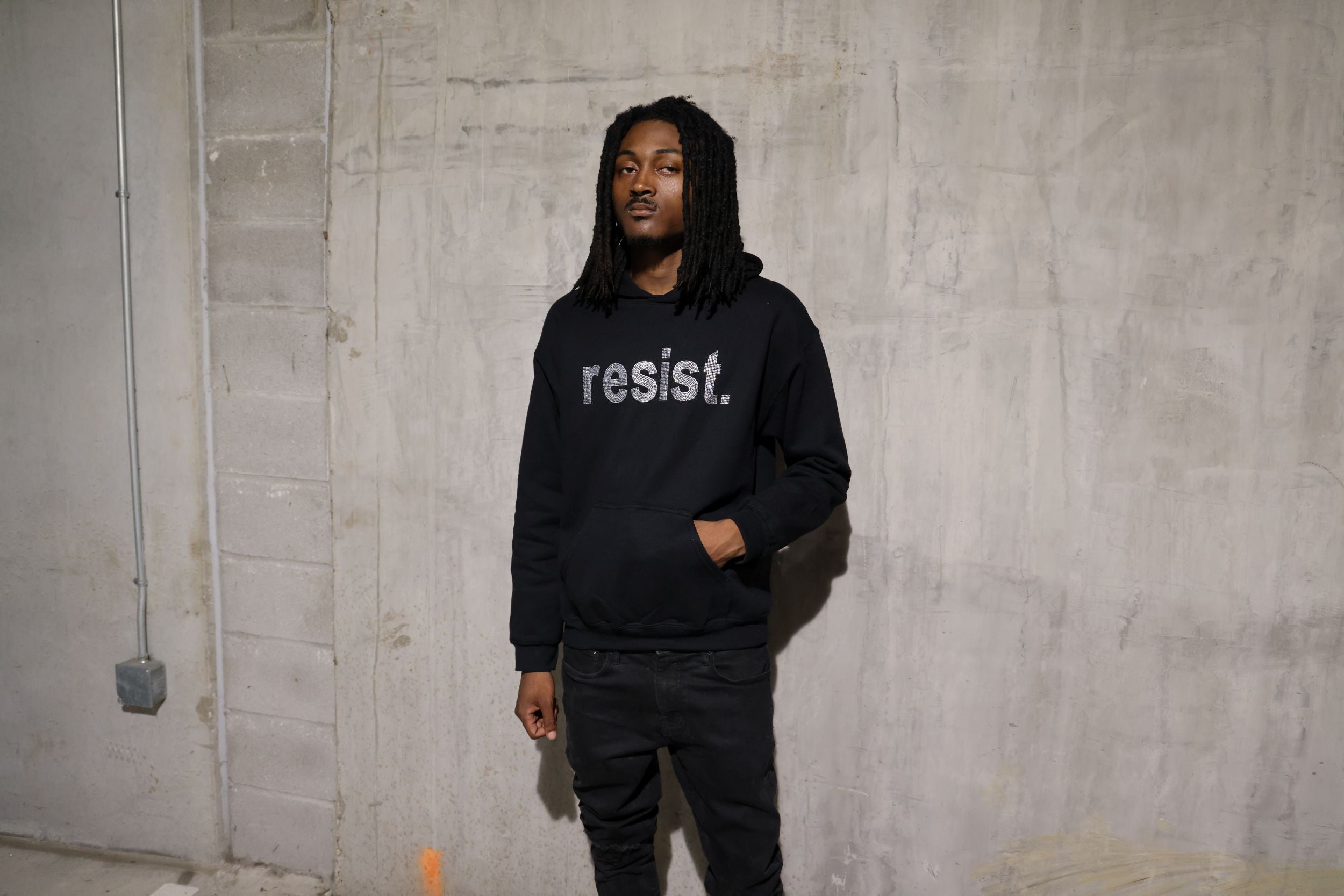 Resist Rhinestone Sparkle Political Protest Hoodie Secondary image