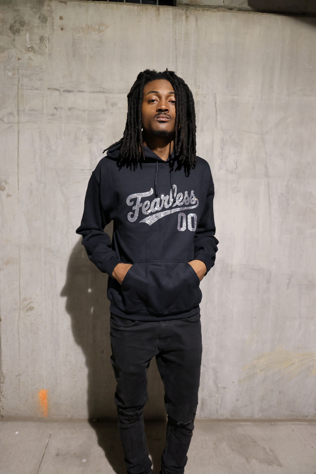 Fearless Rhinestone Hoodie – Sparkle Bling Motivational Hoodie