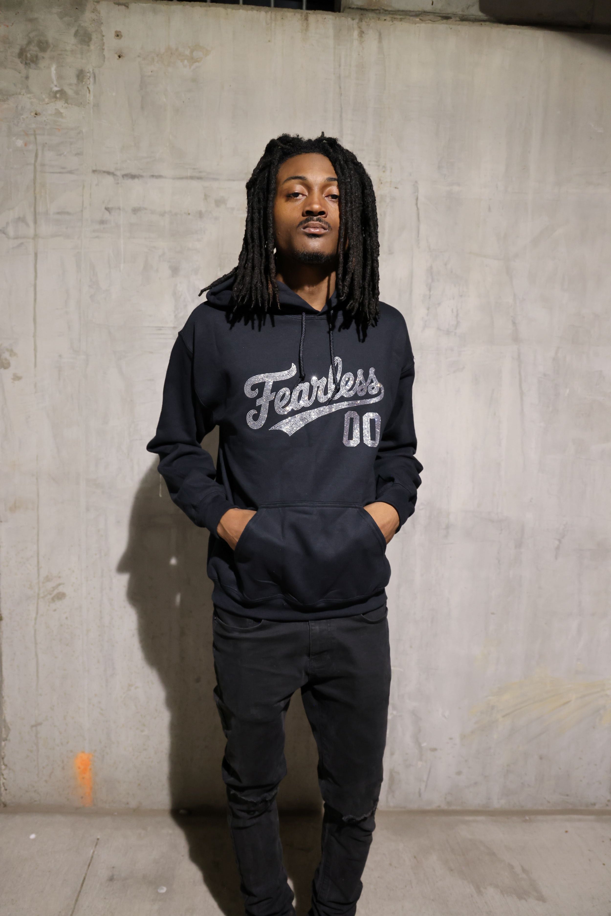 Fearless Rhinestone Hoodie – Sparkle Bling Motivational Hoodie