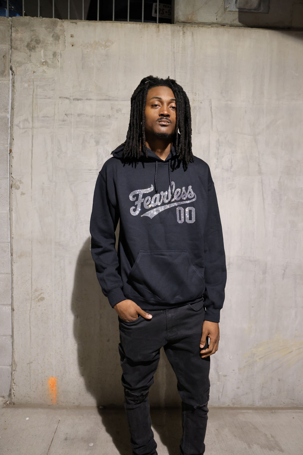 Fearless Rhinestone Hoodie – Sparkle Bling Motivational Hoodie