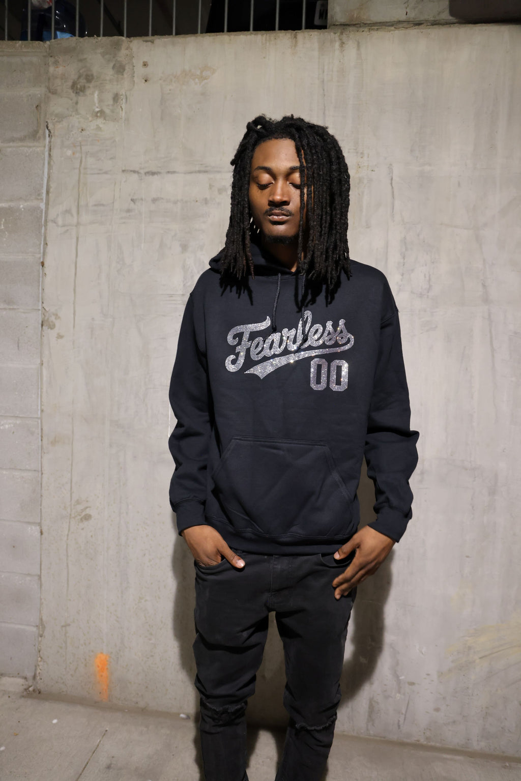 Fearless Rhinestone Hoodie – Sparkle Bling Motivational Hoodie