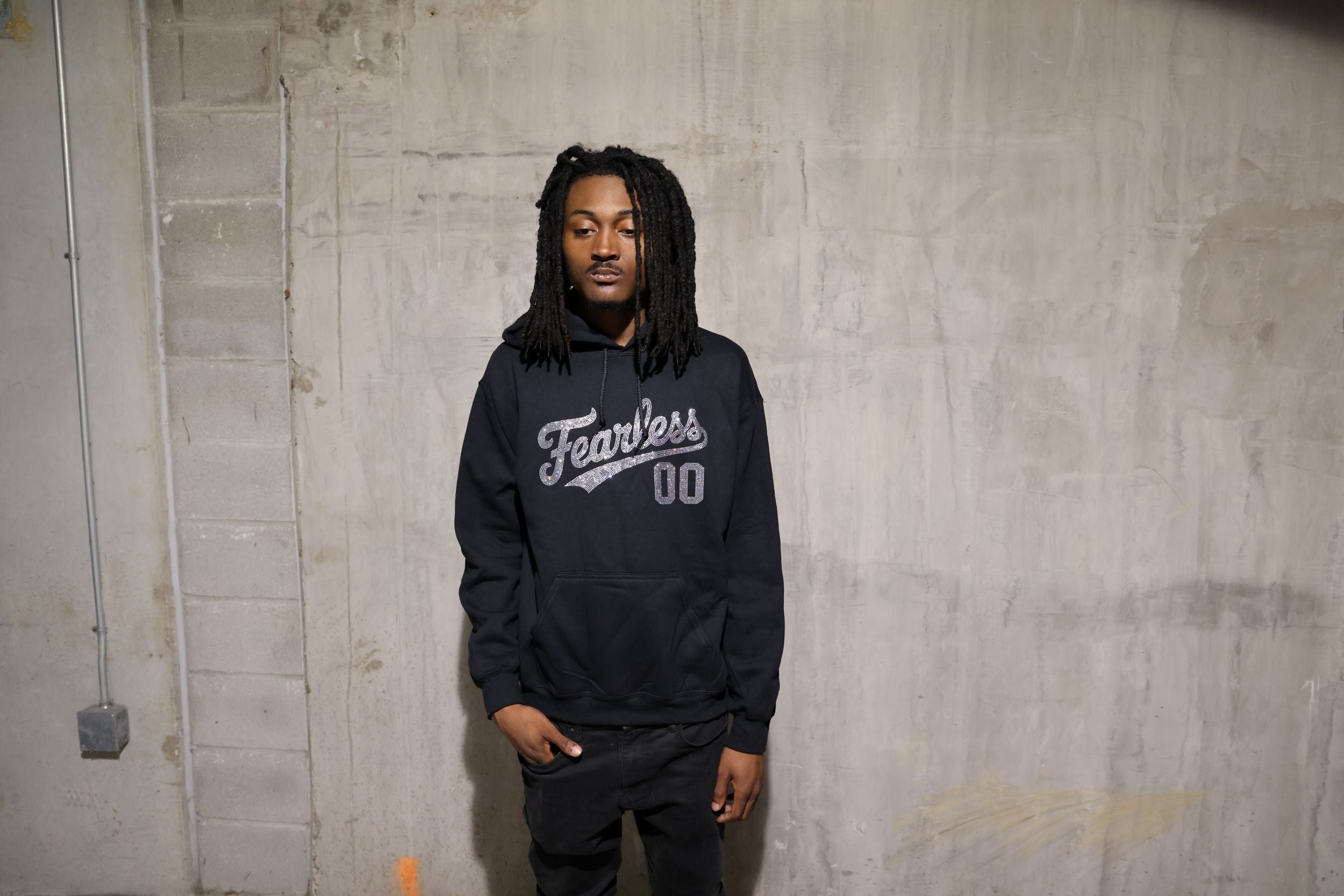 Fearless Rhinestone Hoodie – Sparkle Bling Motivational Hoodie