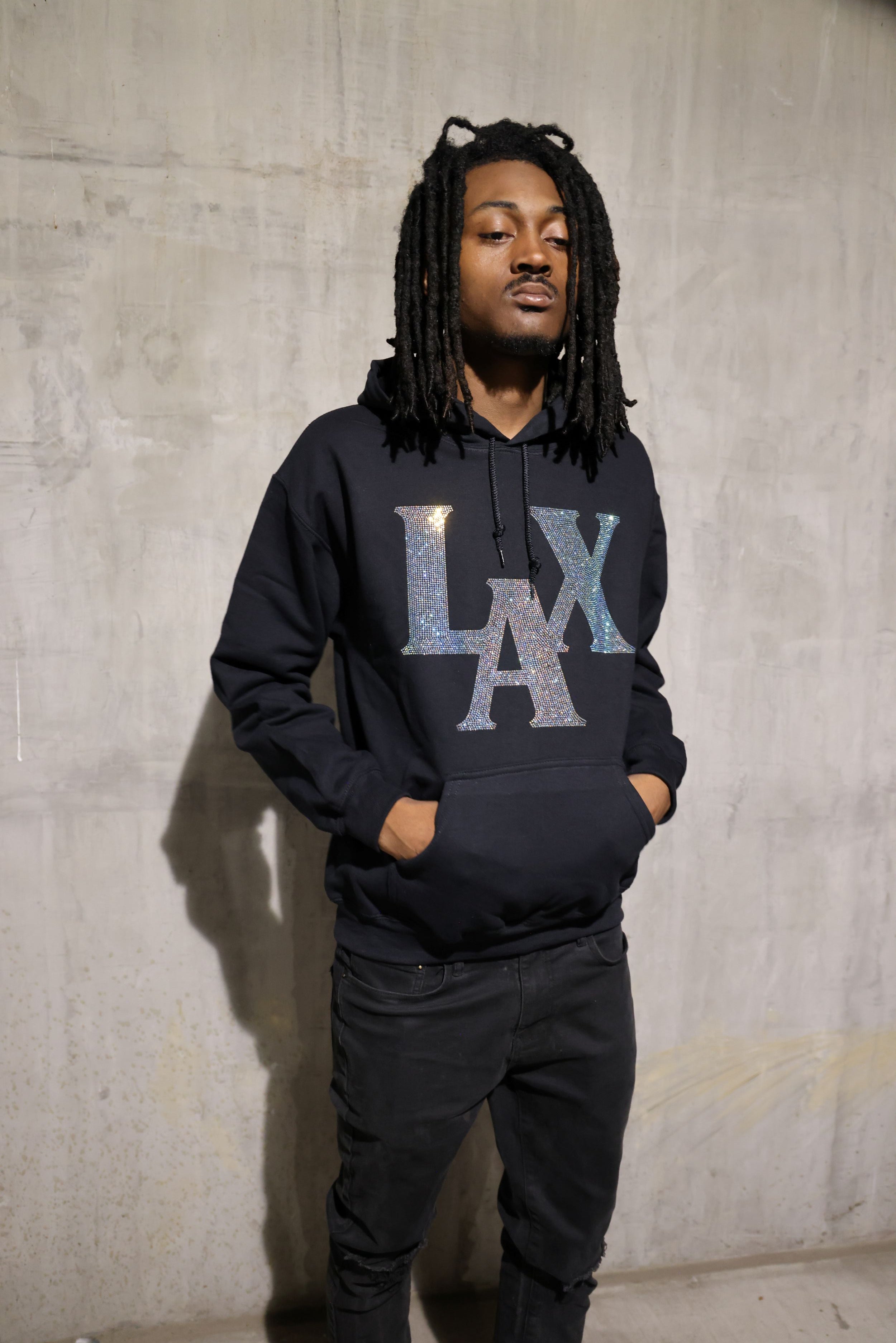 Los Angeles LAX Rhinestone Hoodie – Sparkle Bling LA Hoodie