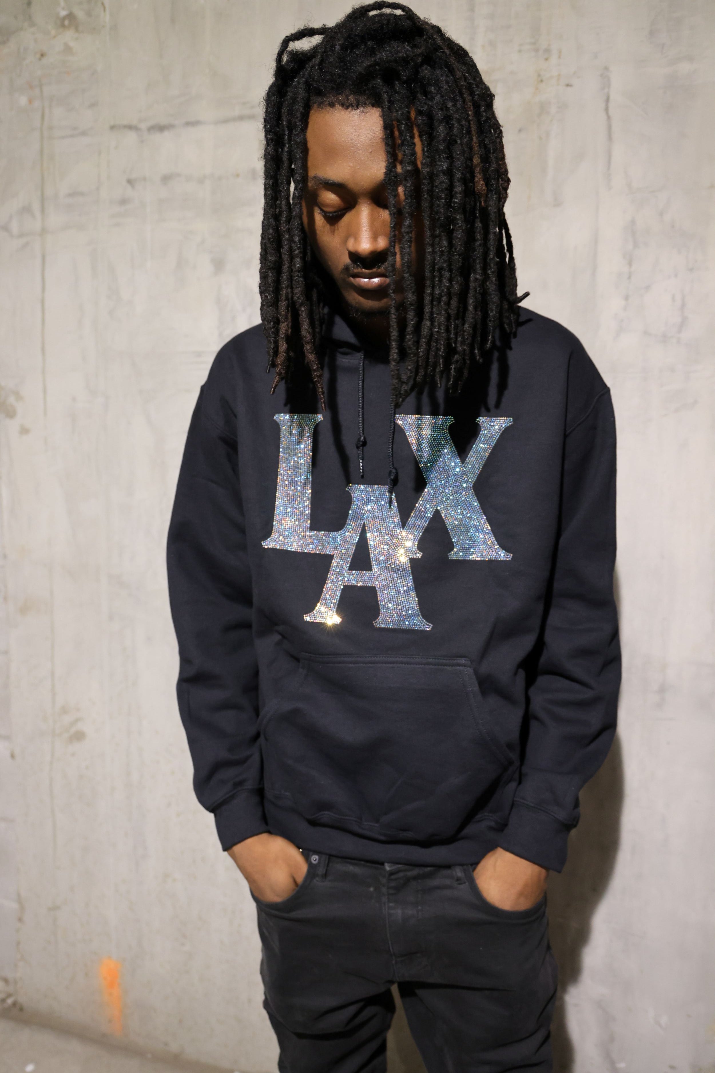 Los Angeles LAX Rhinestone Hoodie – Sparkle Bling LA Hoodie