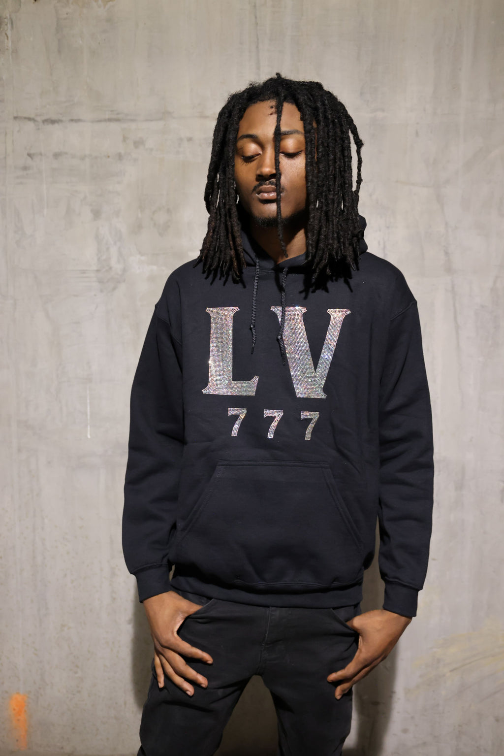 LV 777 Rhinestone Hoodie – Sparkle Bling Lucky Hoodie