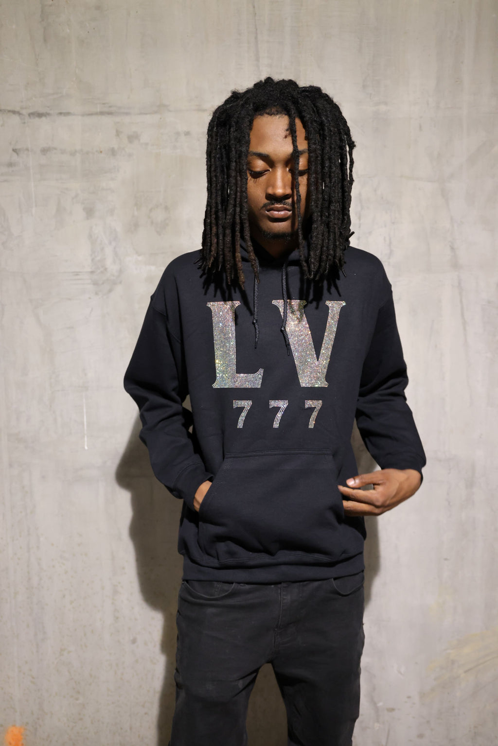 LV 777 Rhinestone Hoodie – Sparkle Bling Lucky Hoodie