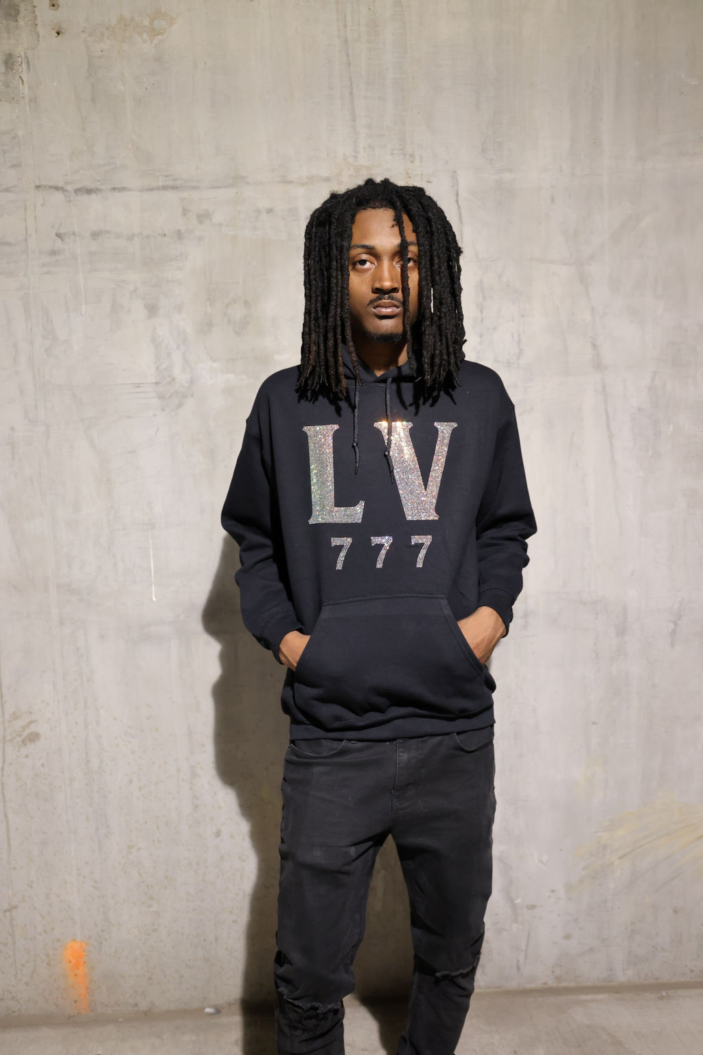 LV 777 Rhinestone Hoodie – Sparkle Bling Lucky Hoodie