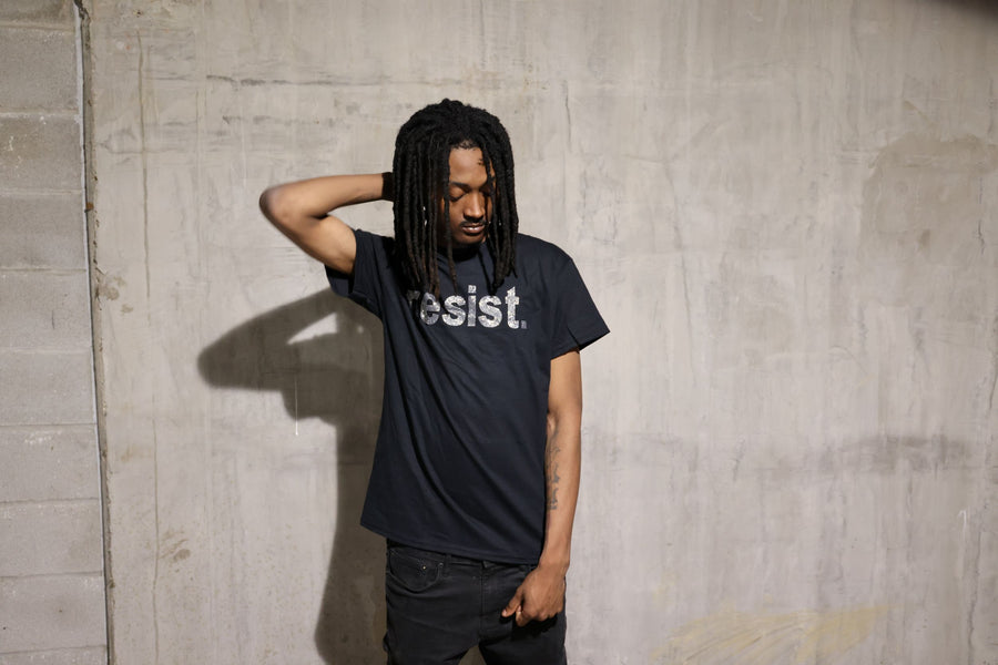 Resist Rhinestone Sparkle Political Protest T-Shirt