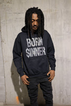 Born Sinner Rhinestone Hoodie – Bling Sparkle Statement Hoodie