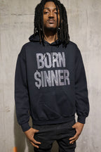 Born Sinner Rhinestone Hoodie – Bling Sparkle Statement Hoodie