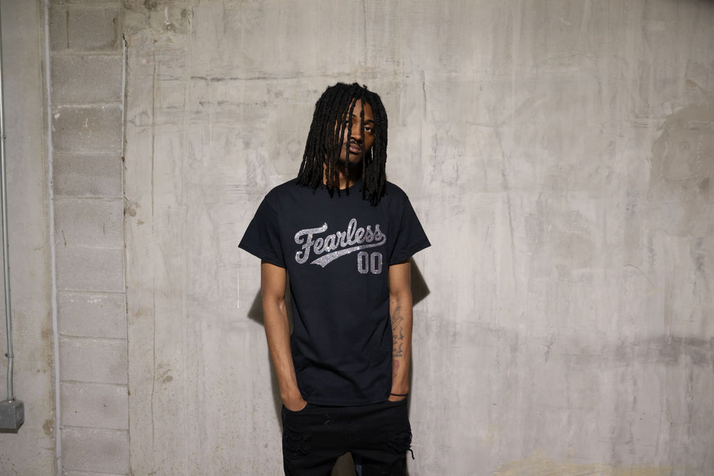 Fearless Rhinestone T-Shirt – Sparkle Bling Motivational Tee