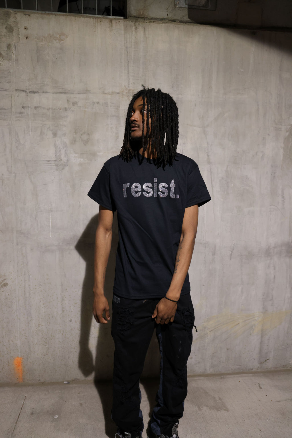 Resist Rhinestone Sparkle Political Protest T-Shirt