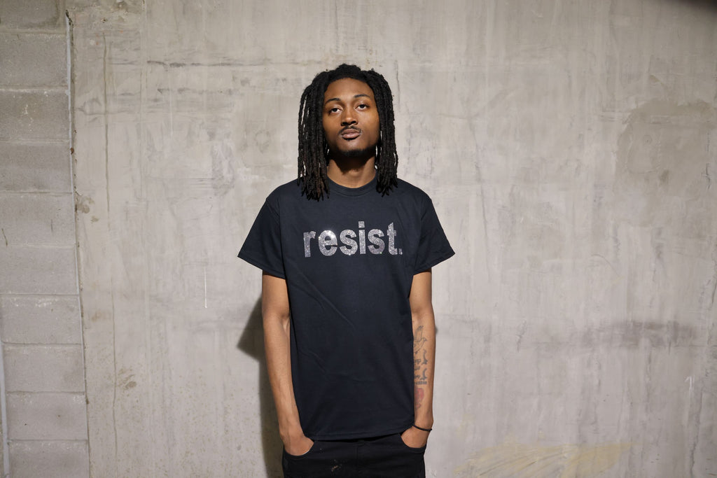 Resist Rhinestone Sparkle Political Protest T-Shirt